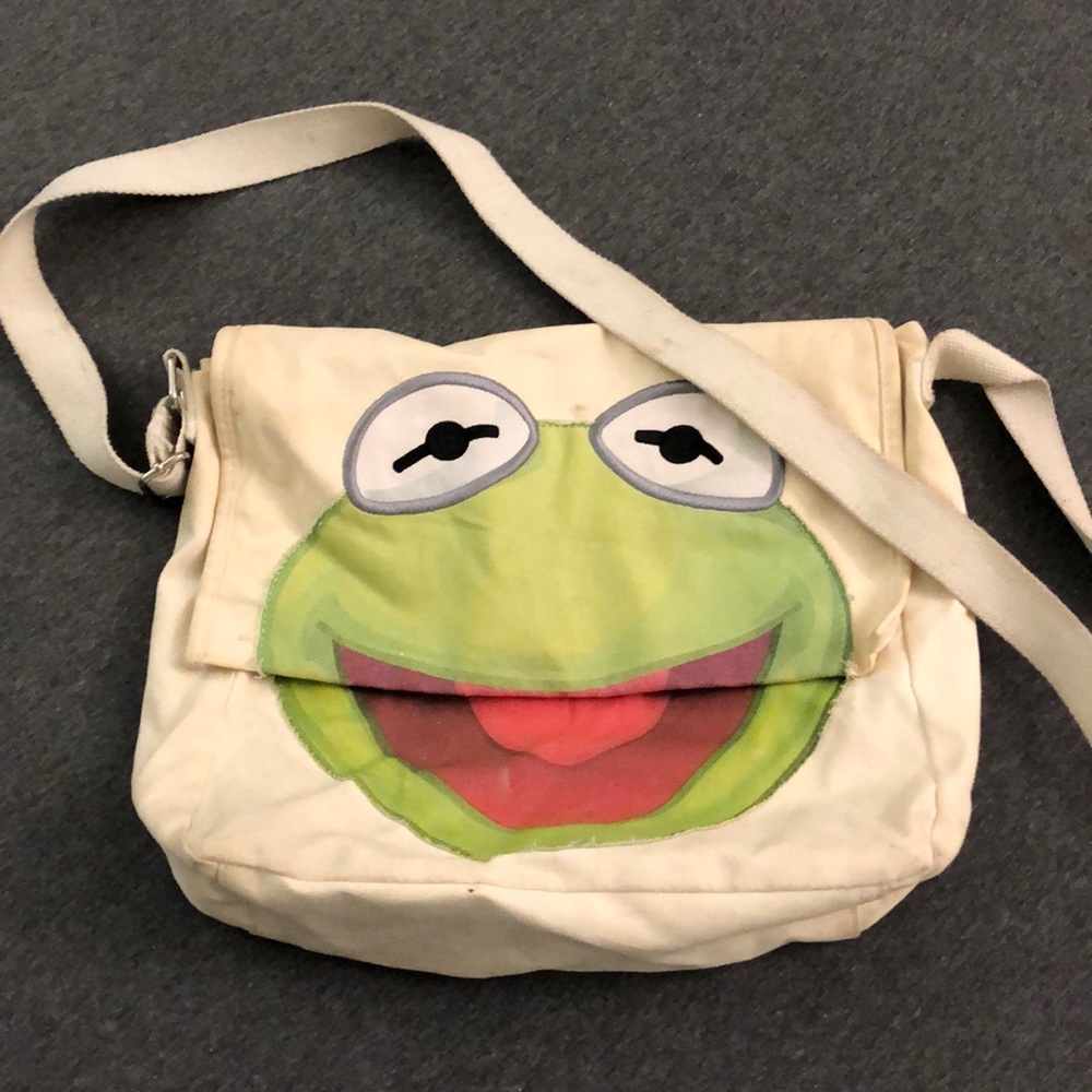 RARE Muppets Kermit the Frog Green Shoulder Bag